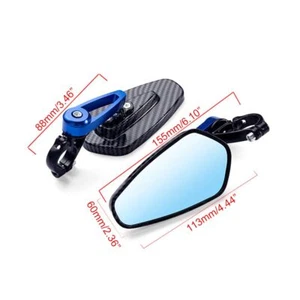 Motorrad 7/8"" 22 mm Kohlefaser Aluminium Rückansicht Seitenspiegel Griff Stangenende - Bild 1 von 20