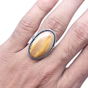 Tiger's Eye Gemstone Handmade Gift For Her 925 Silver Jewelry Ring"9"