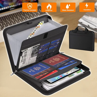 MARKENLOS Dokumentenmappe A4 Feuerfeste Fächermappe 12Fächern Dokumententasche Aktenordner