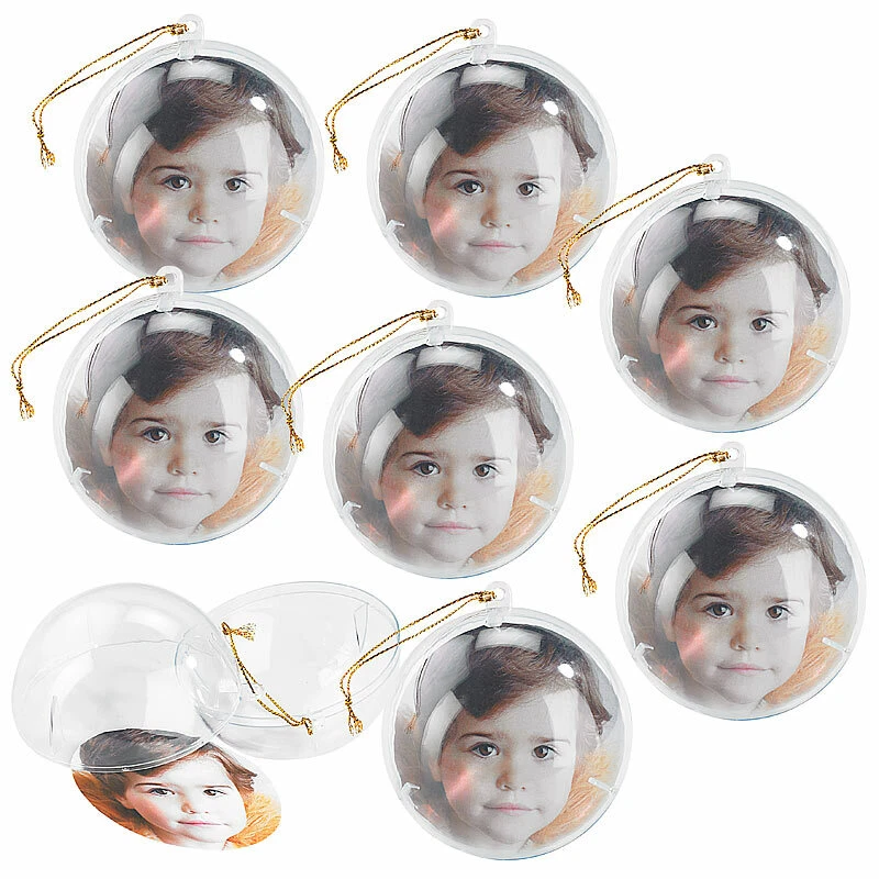 Your Design 8er-Set transparente Weihnachtsbaum-Kugel für Ihre Fotos - Bild 1 von 1