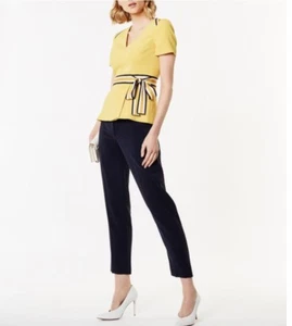 Karen Millen Stripe Peplum Top Size 8 RRP £140 - Picture 1 of 6