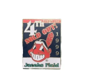 Vintage Cleveland Indians 1999 Season Sold Out Chief Wahoo Pin Jacobs Field RARE - Picture 1 of 3