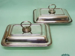 Par de platos y fundas plateados de Walker & Hall Sheffield 1921 - Imagen 1 de 5