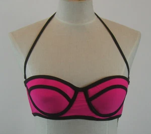 Hobie Underwire Bikini Swim Top Fuchsia Black Size L - Picture 1 of 5