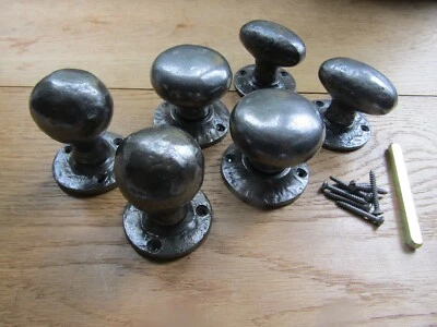 Internal Door knobs cast iron Victorian mortice lever latch door pull handles  - Image 1 of 2