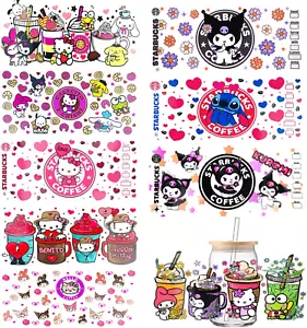 UV DTF Cup Wrap Transfer Stickers for Glass, 9 Sheets Cup Rub on Transfers for C - Picture 1 of 7