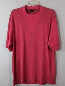 Nike Vintage Tiger Woods Performance Gr. XL dunkelrosa Mock Neck Golfshirt abstrakt  - Bild 1 von 4