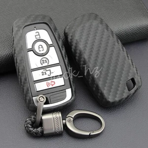 Funda protectora con llavero inteligente de fibra de carbono para Ford Fusion F150 Explorer Mondeo - Imagen 1 de 8