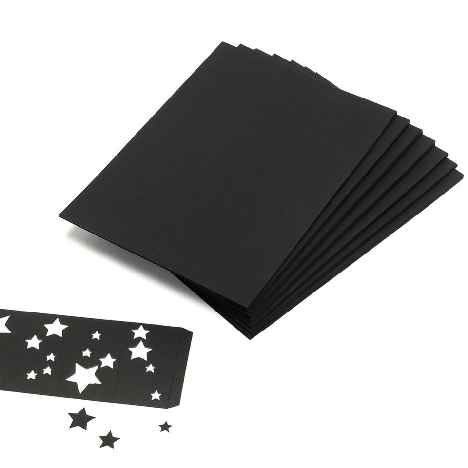 A4 Black Card Sheets - High Quality Arts & Crafts - Heavyweight Paper 370 mic