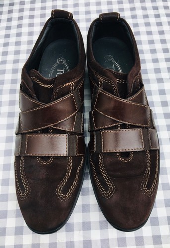 TOD’S Scarpe da donna marroni TODS taglia 38 EU pelle scamosciata pelle vintage prezzo di ricambio £490