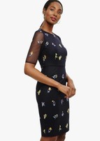 phase eight sable embroidered dress pink