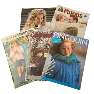 Lotto Vintage Modelli Maglia Uncinetto Libri Patons Arans Celtics Pingouin - Foto 1 di 7