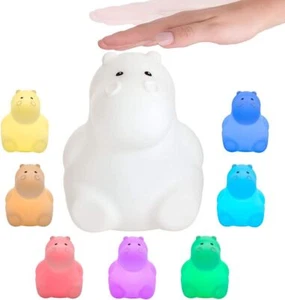Pauleen 480.34 Good Night Hippo Nachtlicht 2,5 W RGB Akku USB Silikon Weiss 5V - Picture 1 of 7