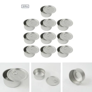 10Pcs Round Empty Container Cans with Pulling Ring Lid for Candy Cake Storage - Picture 1 of 9