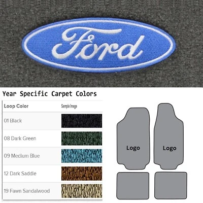 Alfombrillas de bucle de 4 piezas con logotipo ovalado Ford Pinto 1971-1973 ACC Foto 1 de 4