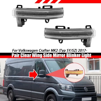 For Volkswagen Crafter MK2 SY/SZ 2017 Pair Side Wing Mirror Turn Signal Lights - Image 1 of 4