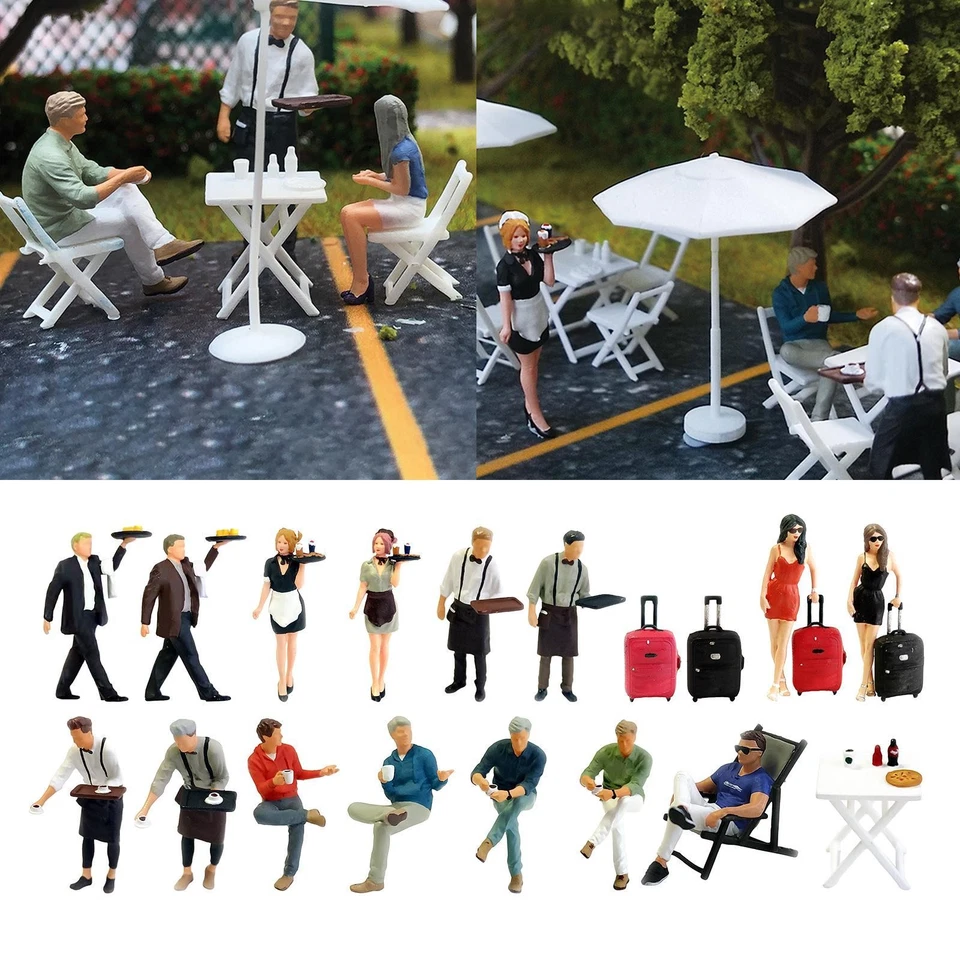 1:64 scala Dipinta Mini Figura Persone Cameriere Street Scene Layout del - Immagine 1 di 1