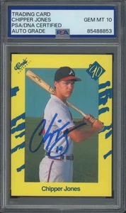 1990 Classic Series 2 Yellow #T92 Chipper Jones RC Gem Mint PSA DNA 10 Auto - Picture 1 of 2