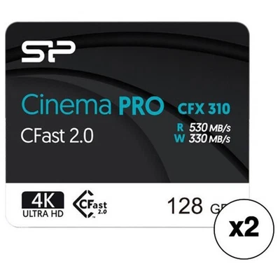 2x Silicon Power CFast 2.0 128GB – Cinema PRO CFX310 (530MB/s R, 330MB/s W) + Ru - Image 1 of 4