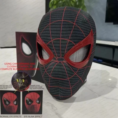 Máscara de Spider-Man Moving Arácnido Ojos Control de Mentón Ojos Casco Máscaras Accesorios Regalo Foto 1 de 2