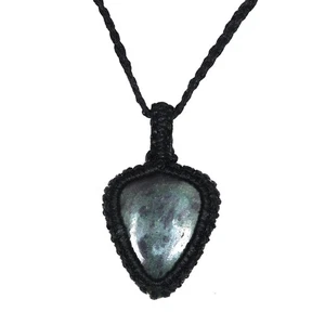 Handmade Ruby Zoisite Macrame Thread Gemstone Jewelry 20-36''Ad Necklace - Picture 1 of 11