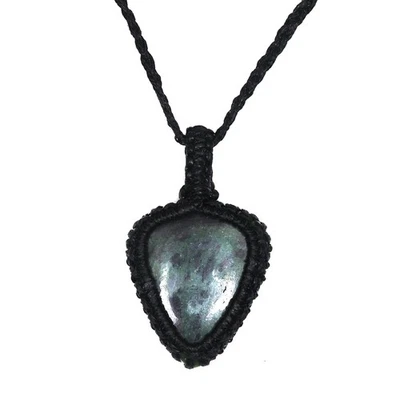 Handmade Ruby Zoisite Macrame Thread Gemstone Jewelry 20-36''Ad Necklace - Image 1 of 4