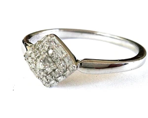 Anillo de diamantes naturales / talla 10 / plata de ley 925 / 0,15 quilates - Imagen 1 de 4