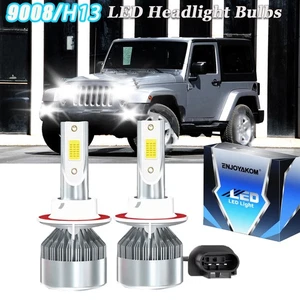 9008 H13 LED Headlights Bulbs For Jeep Wrangler 2007-2024 High Low Beam White - Picture 1 of 11
