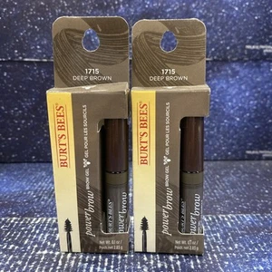 2 X Burt's Bees Power Brow Gel New In Packaging, 1715 Deep Brown, 0.1 oz each - Picture 1 of 3