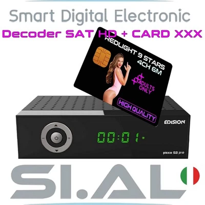 Card tessera per adulti 4 canali XXX  con decoder SAT Full HD pacchetto Hard - Immagine 1 di 4