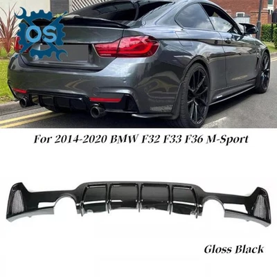 Difusor labial traseiro preto brilhante para BMW F32 F33 F36 428i 435i M Sport 2014 -2020 - Imagem 1 de 4