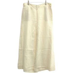 Loro Piana Linen Wide Leg Pants Ivory Size 46 - Picture 1 of 5
