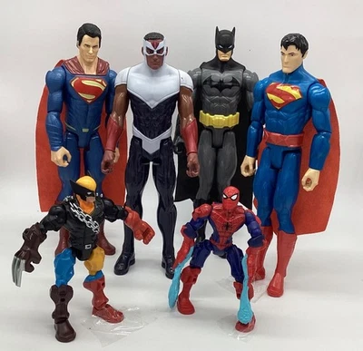6 экшн-фигурок DC Marvel Batman Superman Spider-Man Wolverine Mashers 12 дюймов 6 дюймов - Изображение 1 из 4