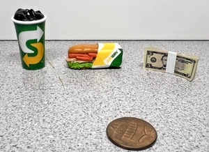 Menge 3 Mini Marken-U-Bahn Fuß lang Sandwich/U-Bahn Cola/Stapel $5 (10-2) - Bild 1 von 2