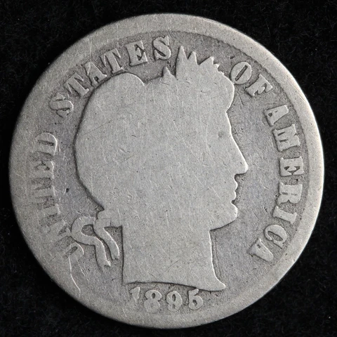 1895 Barber Silver Dime CHOICE VG E206 VFA Cover