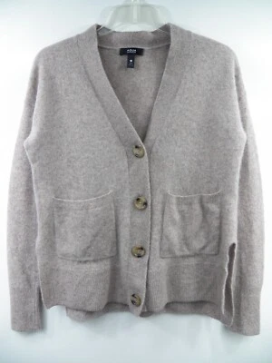 AQUA CASHMERE MUJER XS EXTRA PEQUEÑO CÁRDIGAN SUÉTER MARRÓN CLARO 100% CACHEMIR Foto 1 de 4