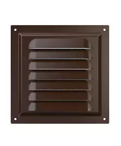 Marrón Metal Ventilación Reja 150mm x Con Fly Pantalla Plano Conducto Cubierta - Imagen 1 de 5