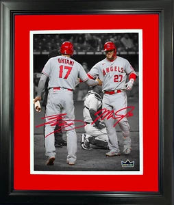 Framed Shohei Ohtani Mike Trout Angels Facsimile Engraved Auto 12"x15" Photo - Picture 1 of 1