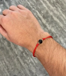 Red Bracelet Adjustable Azabache with Bead Goldfilled Bracelet Amulet Protection - Picture 1 of 3