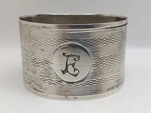 Antique English Sterling Silver Napkin Ring "E" initial engraving, dated 1927 - Picture 1 of 4