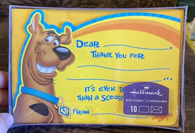 SCOOBY-DOO спасибо карты 10 день рождения вечеринки расходные материалы заметки новый клеймо стикер - Изображение 1 из 3