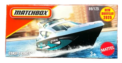 Matchbox Coast 2 Coast 89/125 MBX Power Grabs 2025 1:64 Modell Yacht Boot Wasser - Bild 1 von 4