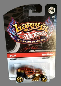 2009 Hot Wheels Bone Shaker Larry's Garage Series marrón y negro con larga distancia firma - Imagen 1 de 15