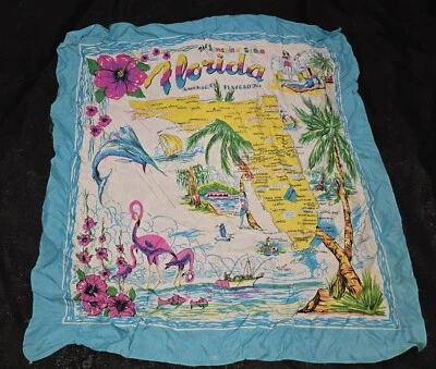 Pañuelo Mapa Gráfico Florida Años 80 Talla Única Arte Decorativo Palmera Foto 1 de 4