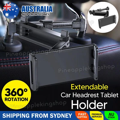 Extendable Car Back Seat Headrest Long Mount Holder iPad Tablet Rotate AU - image 1 of 4