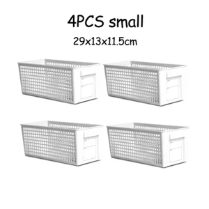 New 4/3PCS Crate Plastic Storage Box with Label Kitchen Basket Home Storage Supp - Picture 1 of 12