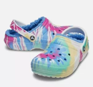 Nuevos Adorables Crocs Clásicos Tie-Dye Forrados Zueco Zapatos Para Mujer Talla 7 ¡Nuevos con Etiquetas! - Imagen 1 de 6