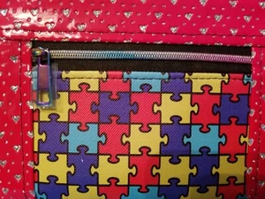 Purse bag puzzle piece pouch holder storage case Autism support zipper pouch - Picture 1 of 8