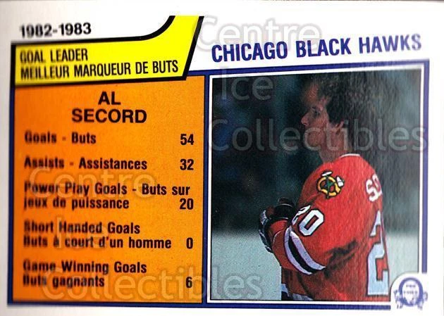 1983-84 O-Pee-Chee #95 Al Secord - Image 1 of 1