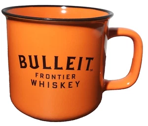 Bulleit Frontier Whiskey Ceramic Coffee Mug Orange & Black 9 fl Oz Cup - Picture 1 of 10
